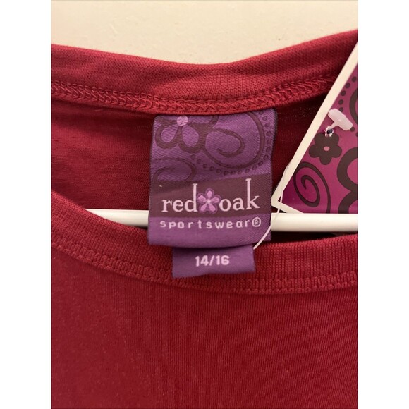 Red Oak Sportswear Girls OU Oklahoma University Long Sleeve T-Shirt 14/16 Maroon - Picture 3 of 10